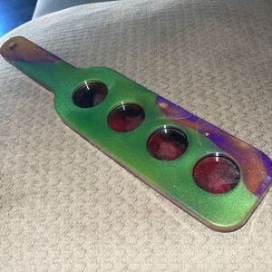 Handmade resin epoxy shot flight board
